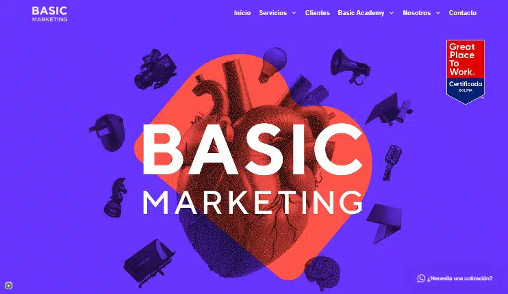 captura de la web de basic marketing