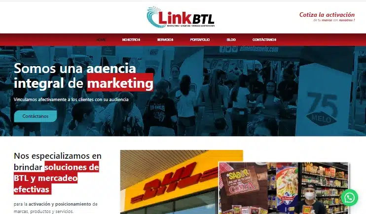 captura de la web de link btl